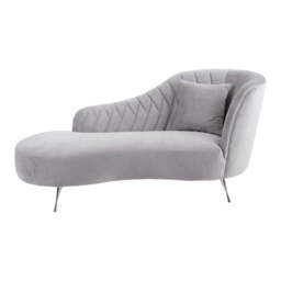 Rene Grey Velvet Chaise Longue - thumbnail 5