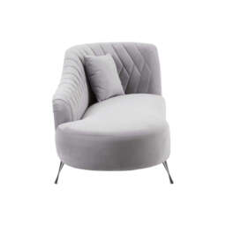 Rene Grey Velvet Chaise Longue - thumbnail 6