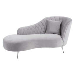 Rene Grey Velvet Chaise Longue - thumbnail 1