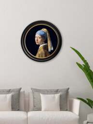 c.1665 Girl with a Pearl Earring - Round Frame J Vermeer - thumbnail 2