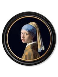 c.1665 Girl with a Pearl Earring - Round Frame J Vermeer - thumbnail 1