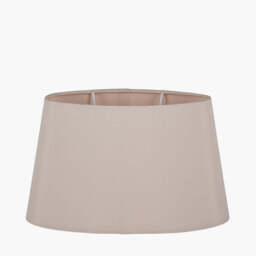 Martha 50cm Taupe Oval Silk Mix Tapered Lampshade - thumbnail 1