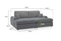 Winnie Cinema Lounge Sofa And Footstool In Dark Grey Boucle Fabric - thumbnail 6