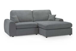 Winnie Cinema Lounge Sofa And Footstool In Dark Grey Boucle Fabric - thumbnail 3