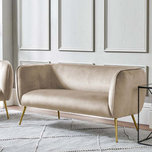 Lucca Biscuit Velvet and Metal Sofa - image 1