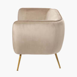 Lucca Biscuit Velvet and Metal Sofa - thumbnail 4