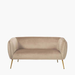 Lucca Biscuit Velvet and Metal Sofa - thumbnail 3