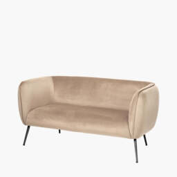 Lucca Biscuit Velvet and Metal Sofa - thumbnail 2