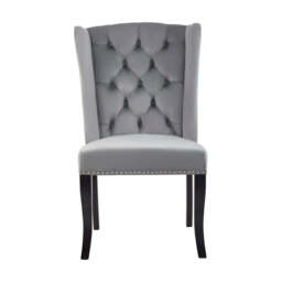 Kensington Townhouse Grey Velvet Dining Chair - thumbnail 2