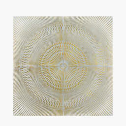 Antique White and Gold Textured Metal Wall Art - thumbnail 1