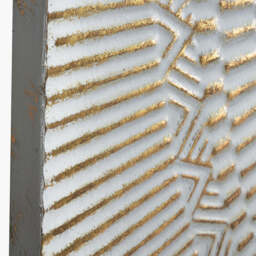 Antique White and Gold Textured Metal Wall Art - thumbnail 3
