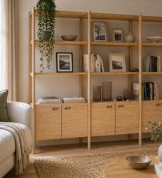 Hazlemere Oak 2 Door Single Bookcase Extension
