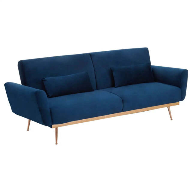 Hatton Dark Blue Velvet Sofa Bed - image 1