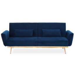 Hatton Dark Blue Velvet Sofa Bed - thumbnail 2