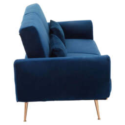 Hatton Dark Blue Velvet Sofa Bed - thumbnail 4
