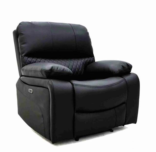 Orla Electric Recliner Sofa Black Armchair Leathair - image 1