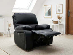 Orla Electric Recliner Sofa Black Armchair Leathair - thumbnail 2