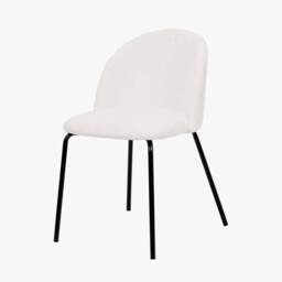 Turi BouclÃ© Fabric and Black Metal Dining Chair - thumbnail 1