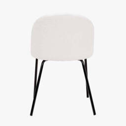 Turi BouclÃ© Fabric and Black Metal Dining Chair - thumbnail 4