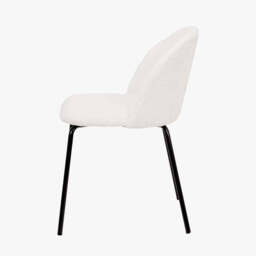 Turi BouclÃ© Fabric and Black Metal Dining Chair - thumbnail 3