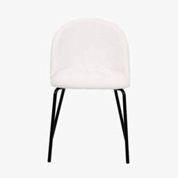 Turi BouclÃ© Fabric and Black Metal Dining Chair - thumbnail 2
