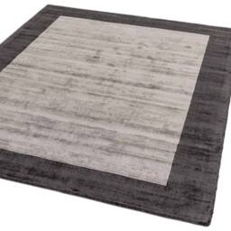 Blade Border Rug 160x160cm Charcoal Silver 04 Rug - thumbnail 3