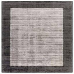 Blade Border Rug 160x160cm Charcoal Silver 04 Rug - thumbnail 6