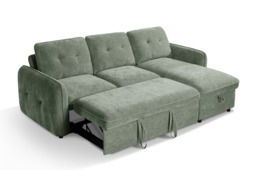 Moscow Universal L Shape Corner Sofa Bed Green With Ottoman Storage Eastley - Kip - Quercioli - Barete - Metropolitan - Portobello - Aissa Style - thumbnail 3