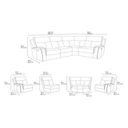 Maverick Black Lay-Z-Boy Style Fabric Power Recliner Corner Sofa Tamla - Maverick - DFS - thumbnail 6