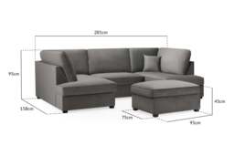 Carnaby Sofa Plush Grey U Shape Corner Morgan - Malvern - Somerford - Calix - Euphoria - Plush Style - thumbnail 5