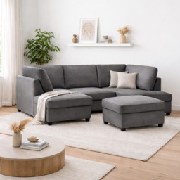 Carnaby Sofa Plush Grey U Shape Corner Morgan - Malvern - Somerford - Calix - Euphoria - Plush Style