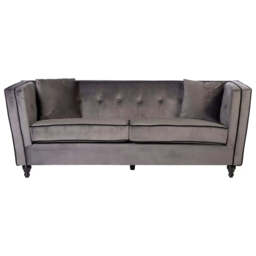 Ferris Grey Velvet 3 Seat Sofa - thumbnail 3