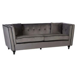 Ferris Grey Velvet 3 Seat Sofa - thumbnail 2