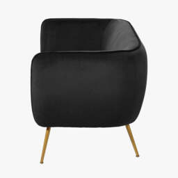 Lucca Black Velvet and Metal Sofa - thumbnail 4