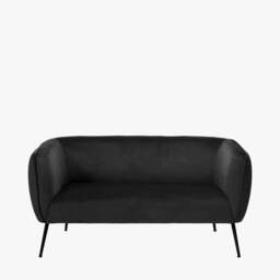 Lucca Black Velvet and Metal Sofa - thumbnail 3