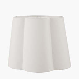 Posy 30cm White Handloom Scalloped Tapered Lampshade - thumbnail 1