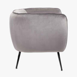 Lucca Dove Grey Velvet and Metal Armchair - thumbnail 4