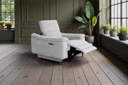 Orbit Ivory Lay-Z-Boy Style Fabric Power Recliner Armchair - Paolo - Callie - Penny - Daytona - Revel - Sonder - DFS - thumbnail 2