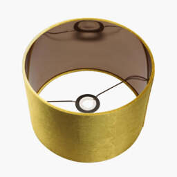 Bow 35cm Mustard Velvet Cylinder Lampshade - thumbnail 3