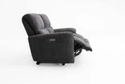 Cairo Black Lay-Z-Boy Style Fabric Power Recliner 3 Seater Sofa - thumbnail 6