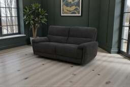Cairo Black Lay-Z-Boy Style Fabric Power Recliner 3 Seater Sofa - thumbnail 5