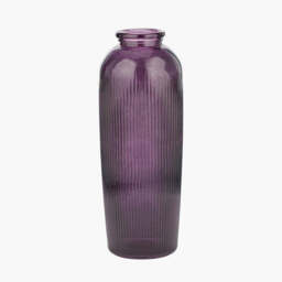 Lilac Recycled Glass Ribbed Vase Tall - thumbnail 1