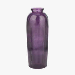 Lilac Recycled Glass Ribbed Vase Tall - thumbnail 2