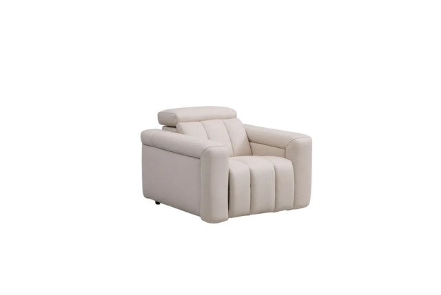 Dallas Cream Lay-Z-Boy Style Leather Power Recliner Armchair - image 1