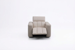 Dallas Cream Lay-Z-Boy Style Leather Power Recliner Armchair - thumbnail 4