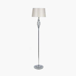Jenna Silver Metal Twist Detail Floor Lamp - thumbnail 1