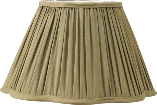 Malia 30cm Olive Green Mushroom Pleat Scalloped Tapered Lamp Shade