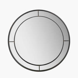 Antique Bronze Metal Round Wall Mirror - thumbnail 2