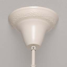 Cream 6 Branch Shallow Cut Glass Chandelier - thumbnail 3
