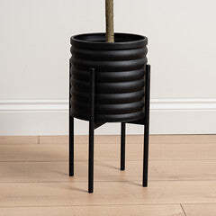 Black Ribbed Planter - thumbnail 2